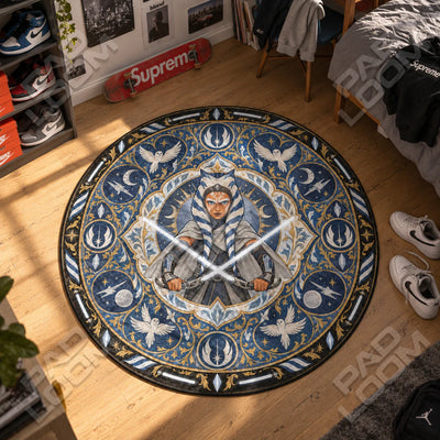 Ahsoka Lightsaber Round Rug - Star Wars Chair Mat