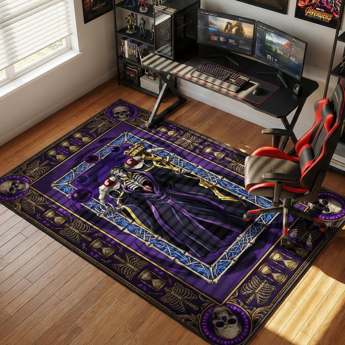 Ainz Ooal Gown Sorcerer King Overlord Chair rug — main product view