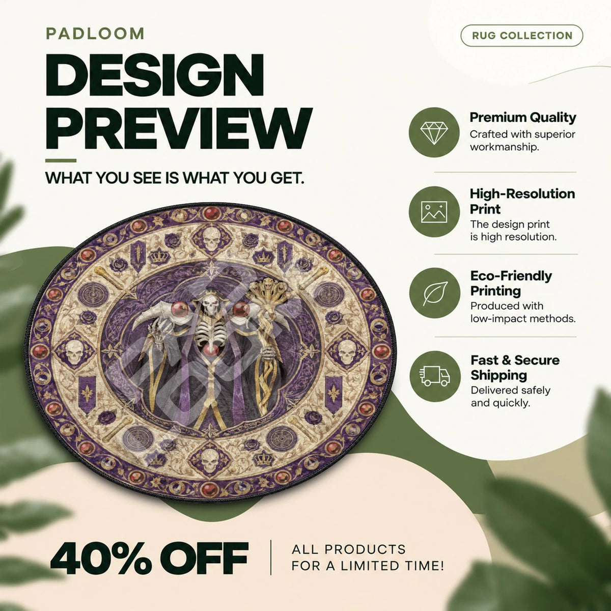 Ainz Staff Overlord round rug full design preview