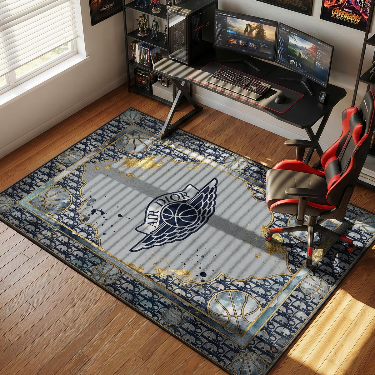 Air Dior Oblique Wings Luxury Streetwear Floor rug — main product view