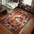 Air Jordan 1 Chicago sneaker art royal gold and red ornate border hypebeast area rug