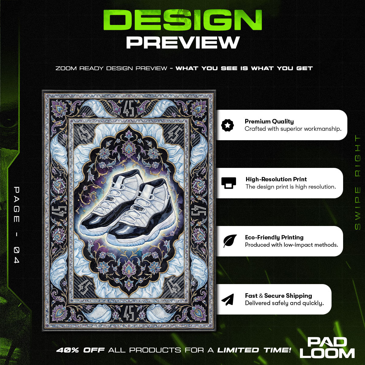 Decor character design printed on rug