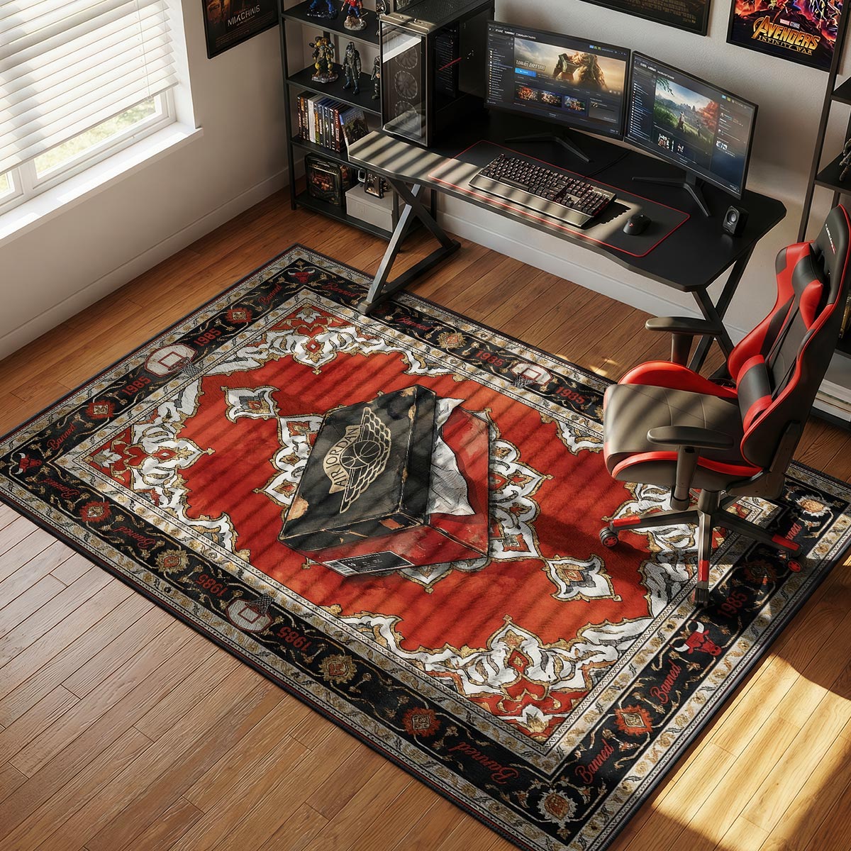 Air Jordan Banned Box Sneakerhead Floor rug — main product view
