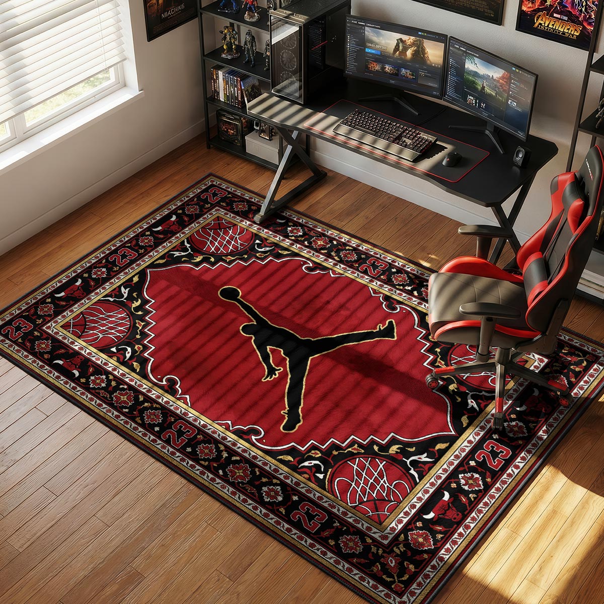 Air Jordan Jumpman Chicago Red Floor Decor rug — main product view