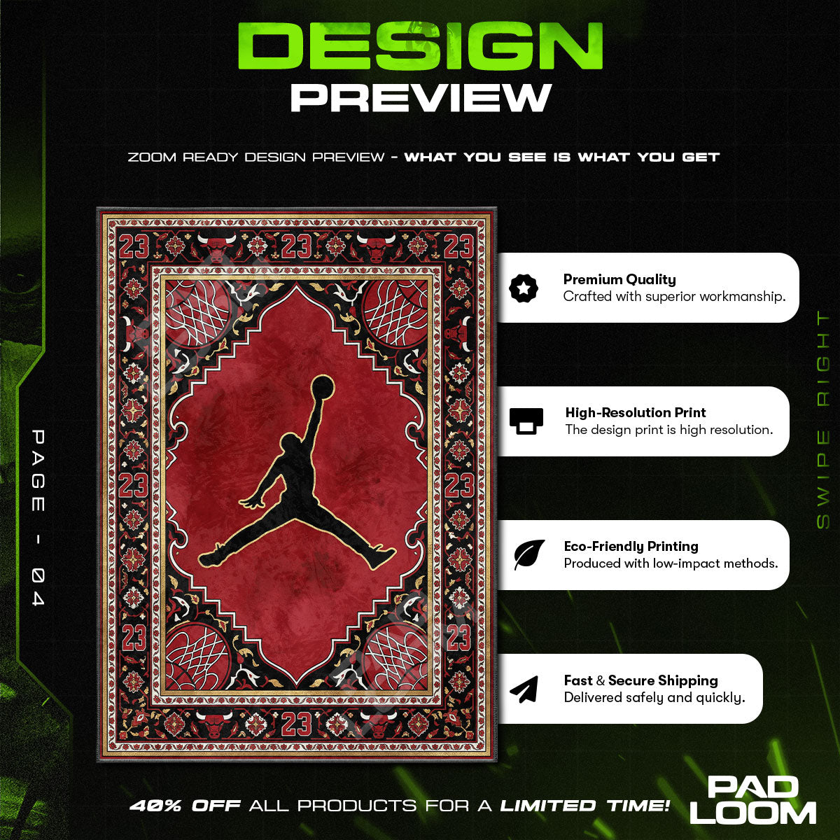 Decor character design printed on rug
