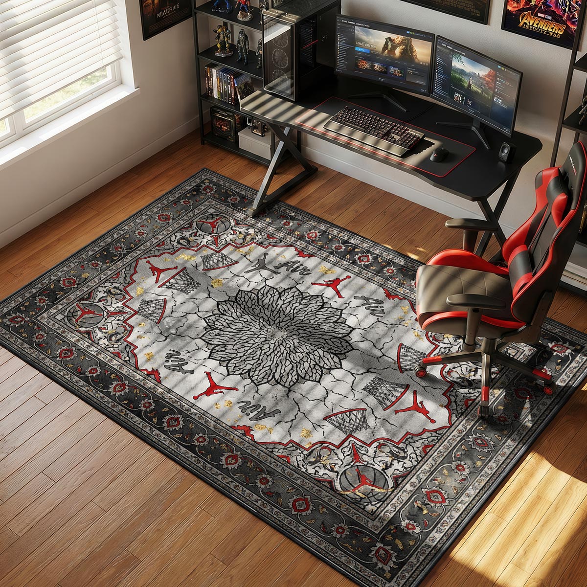 Jordan Persian Motif Sneakerhead Floor Decor rug — main product view