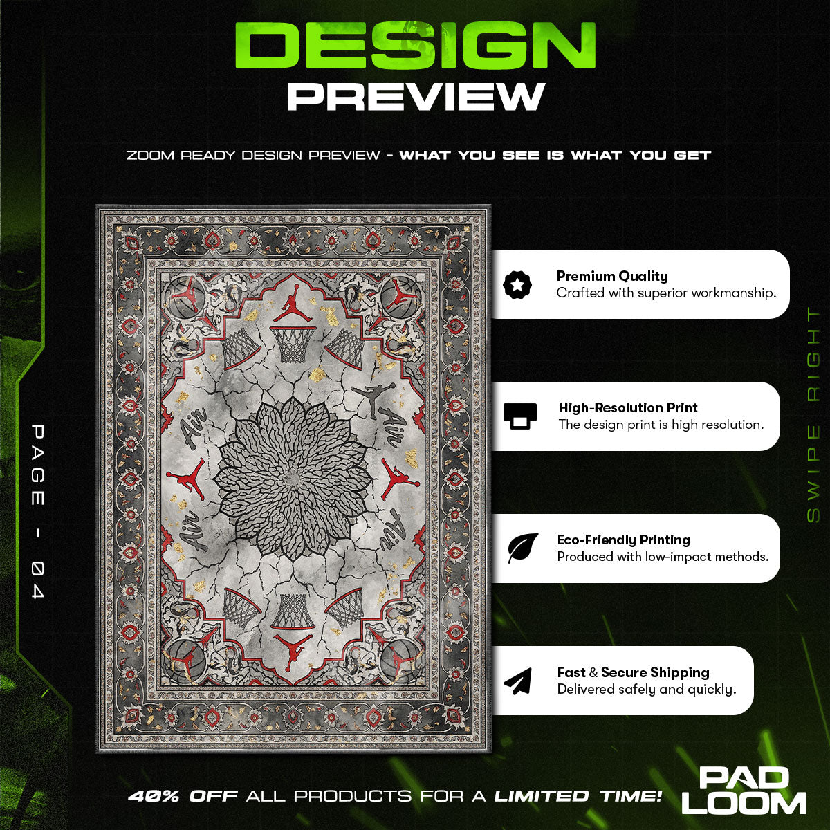Decor character design printed on rug