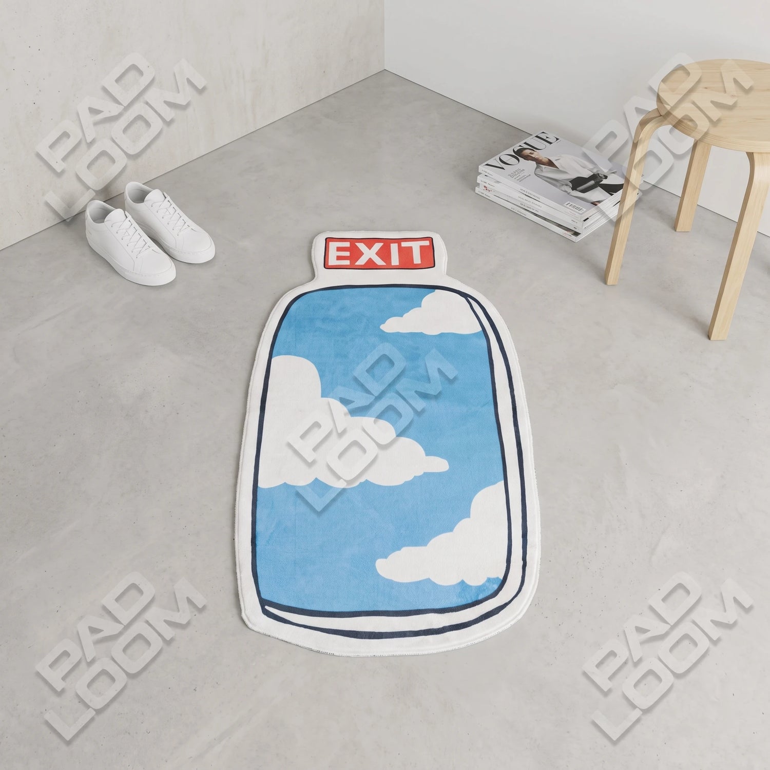 Airplane Window Rug - Shaped Man Cave Area Rug