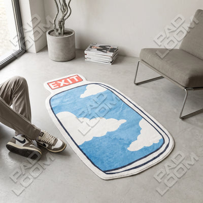 Airplane Window Rug - Shaped Man Cave Area Rug