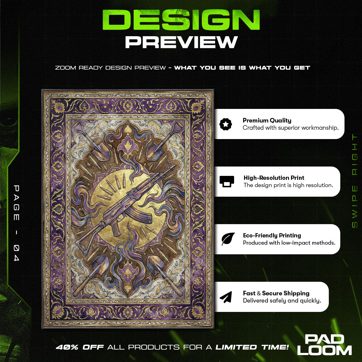 AK-47 Royale Rug - Rust Chair Mat