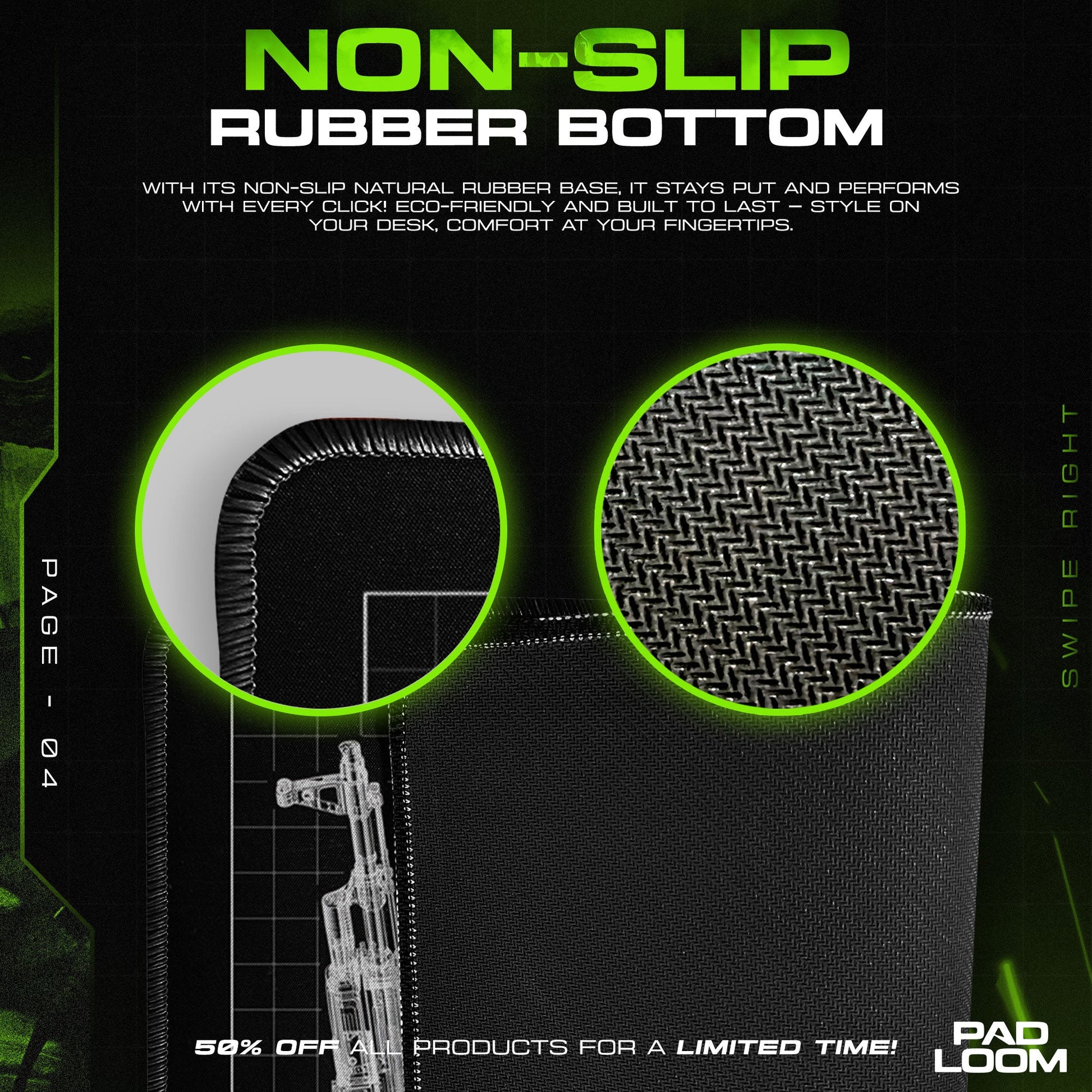 AK-47 Blueprint Mouse Pad - Black CS:GO Gaming Mouse Pad Padloom