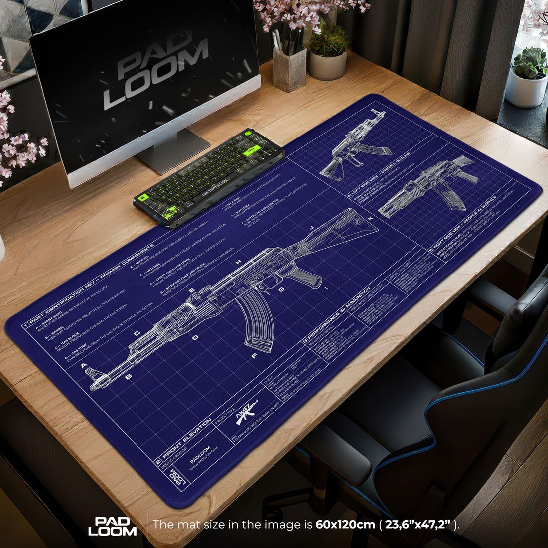 AK-47 Blueprint Mouse Pad - CS:GO Tactical Gaming Mouse Pad Padloom