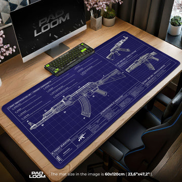 AK-47 Blueprint Mouse Pad - CS:GO Tactical Gaming Mouse Pad Padloom