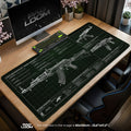 AK-47 Blueprint Mouse Pad - Green CS:GO Gaming Mouse Pad Padloom