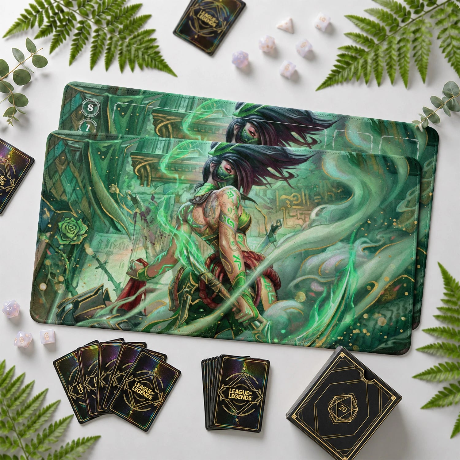Akali Jade Playmat - LoL Riftbound TCG Mat