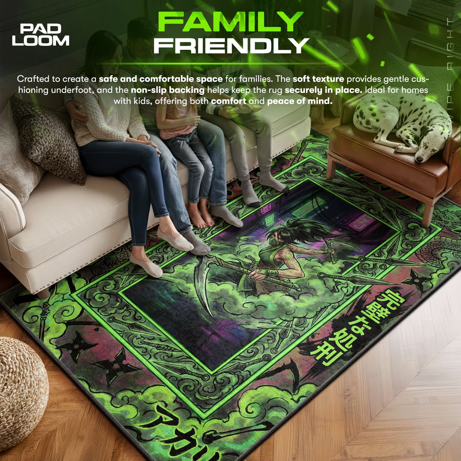 Akali Neon Shroud Rug - League of Legends Chair Mat