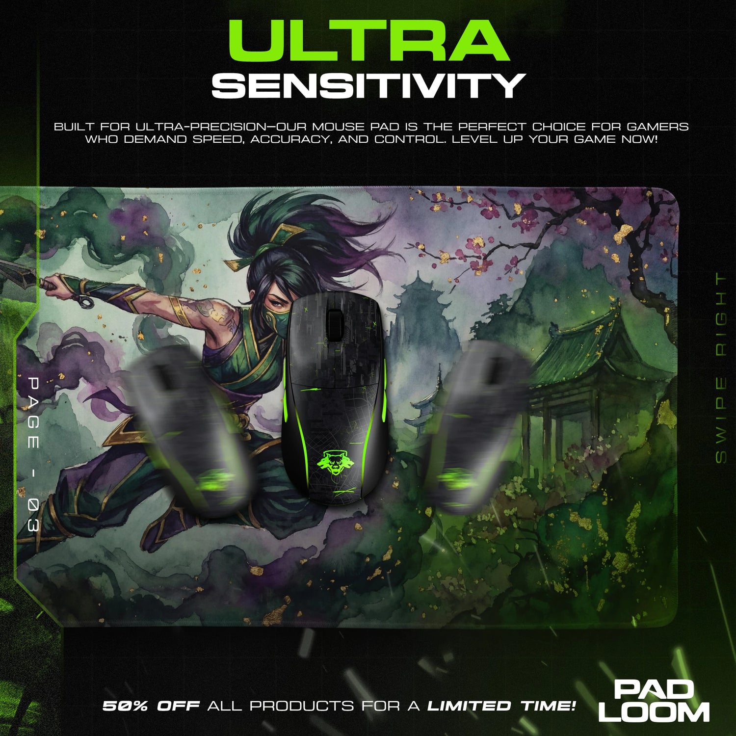 Akali Shadow Dash Mouse Pad - League of Legends Mat