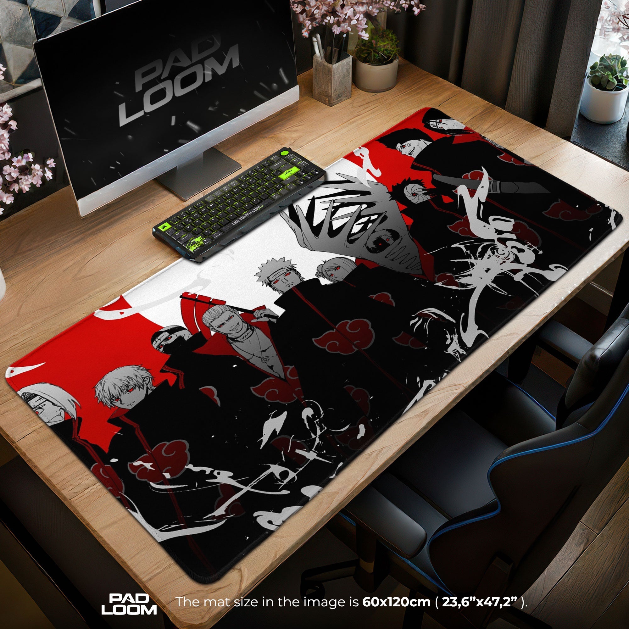 Akatsuki Clan Mouse Pad - Red Cloud Anime Desk Mat Padloom