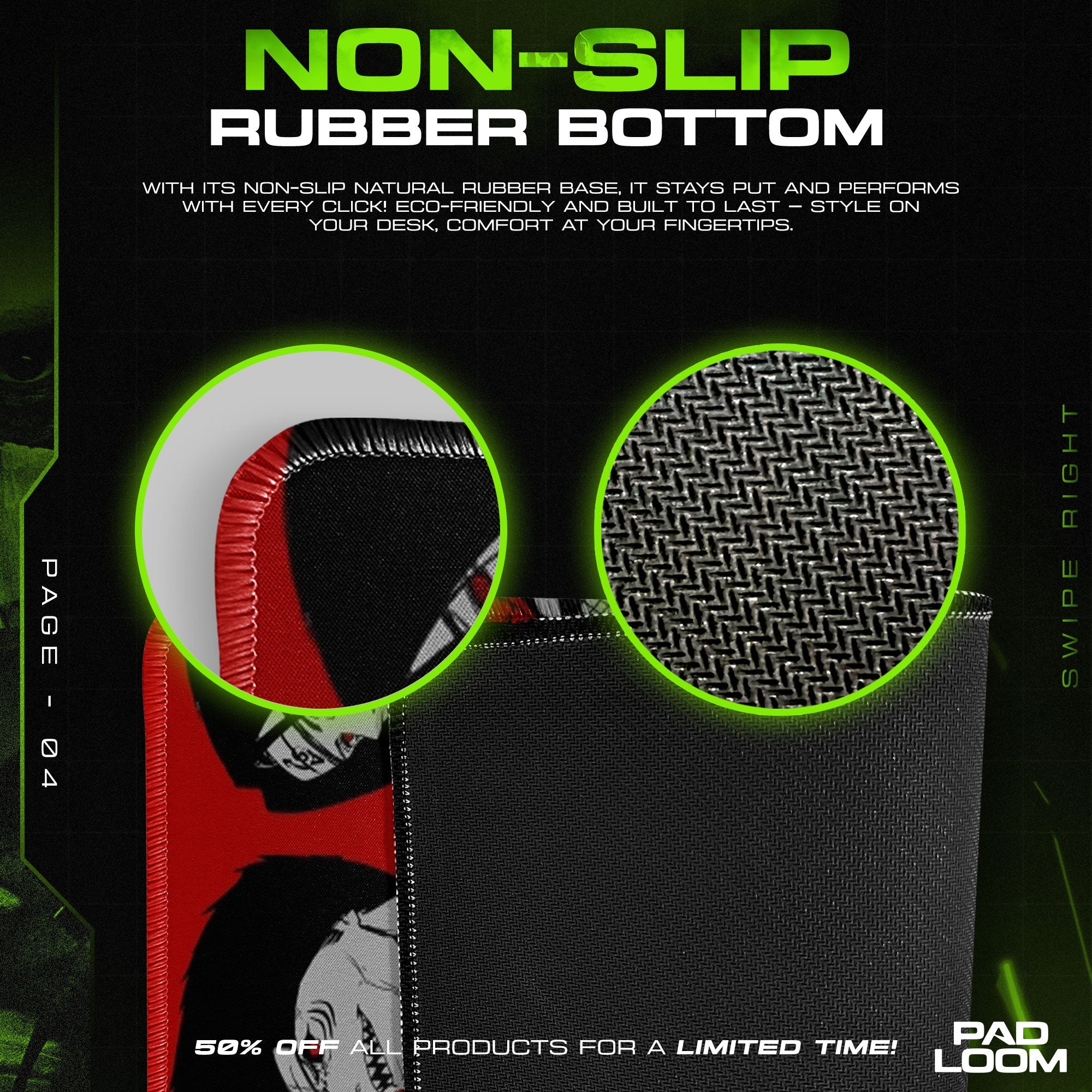 Akatsuki Clan Mouse Pad - Red Cloud Anime Desk Mat Padloom