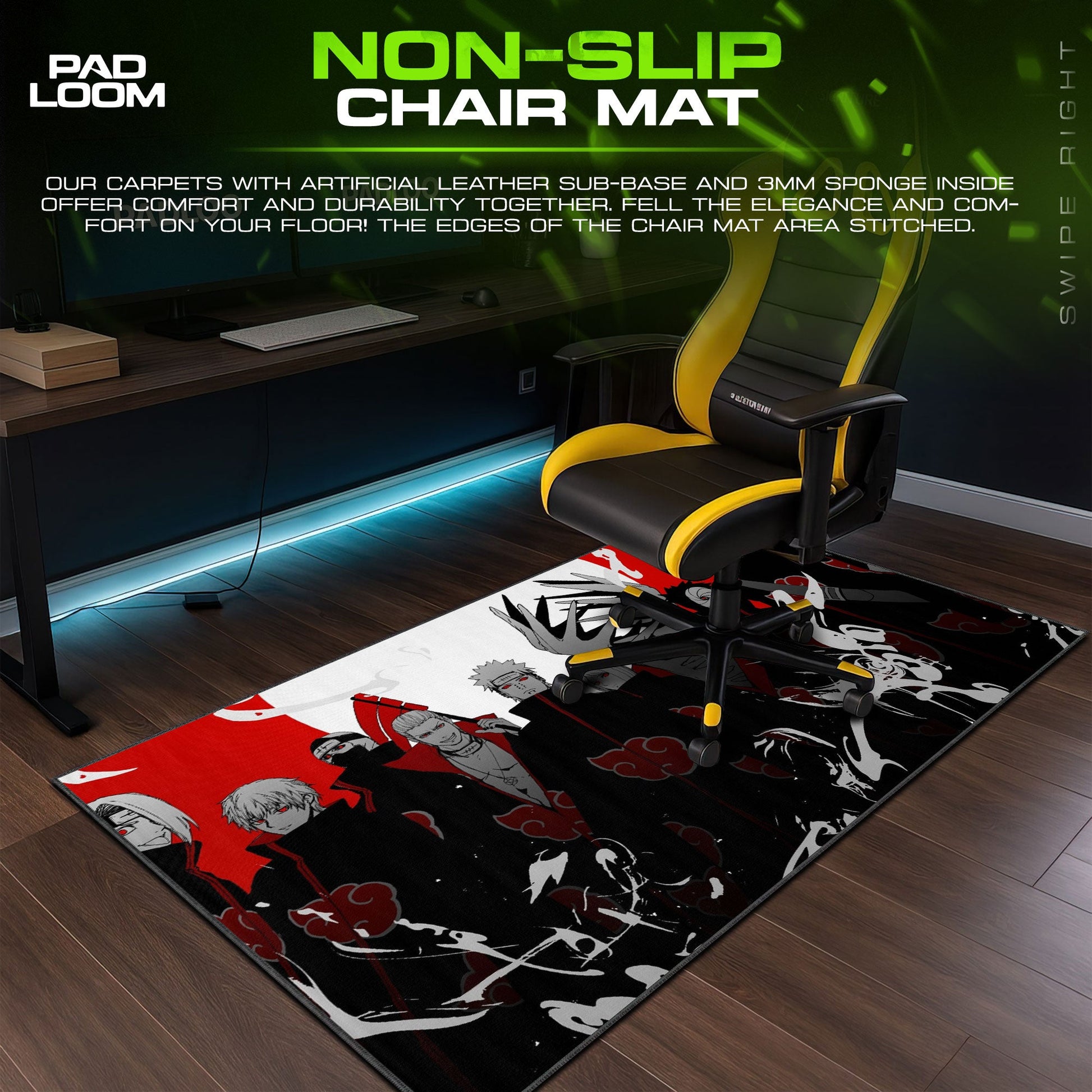 Akatsuki Clan Mouse Pad - Red Cloud Anime Desk Mat Padloom