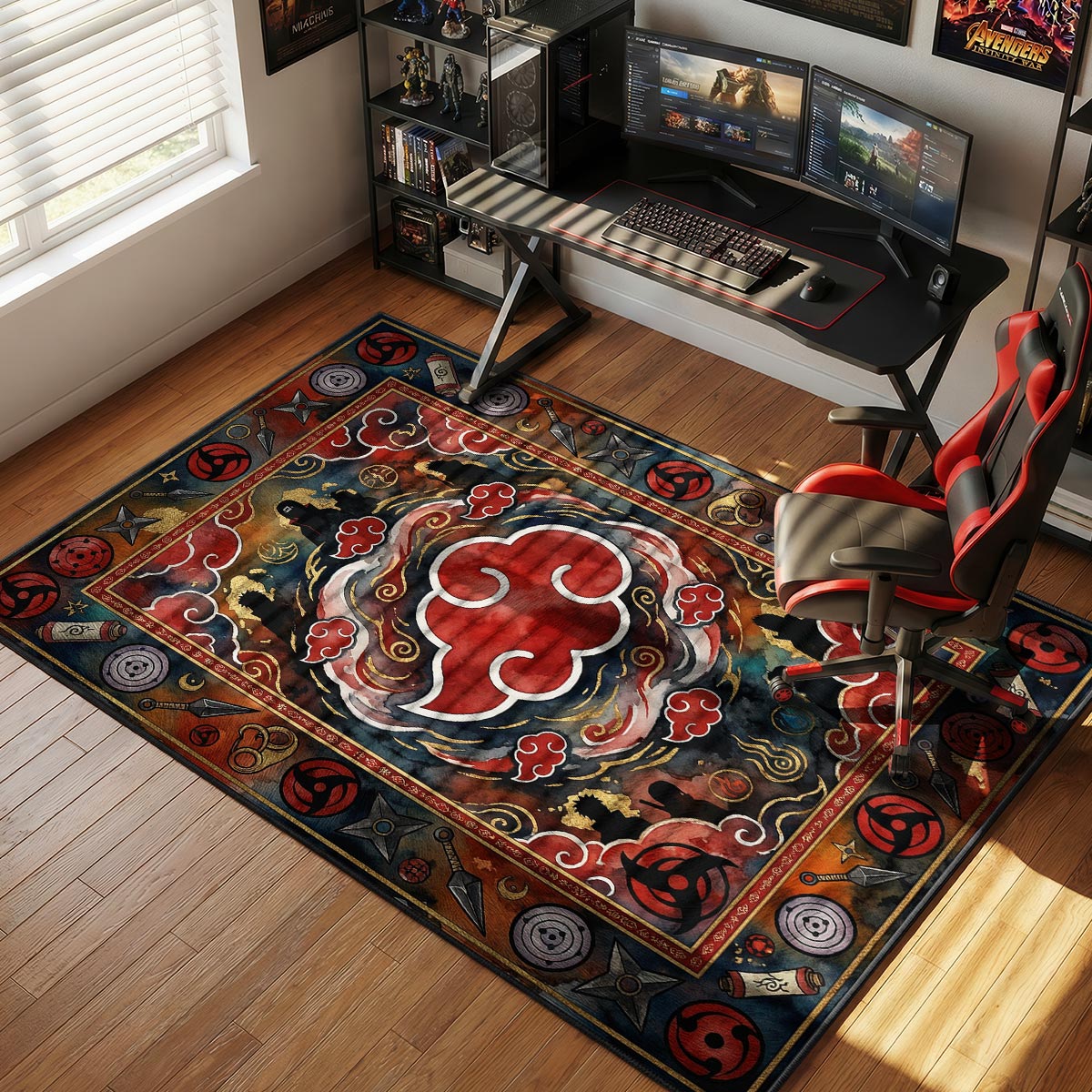 Akatsuki Cloud Rug - Naruto Shippuden Chair Mat