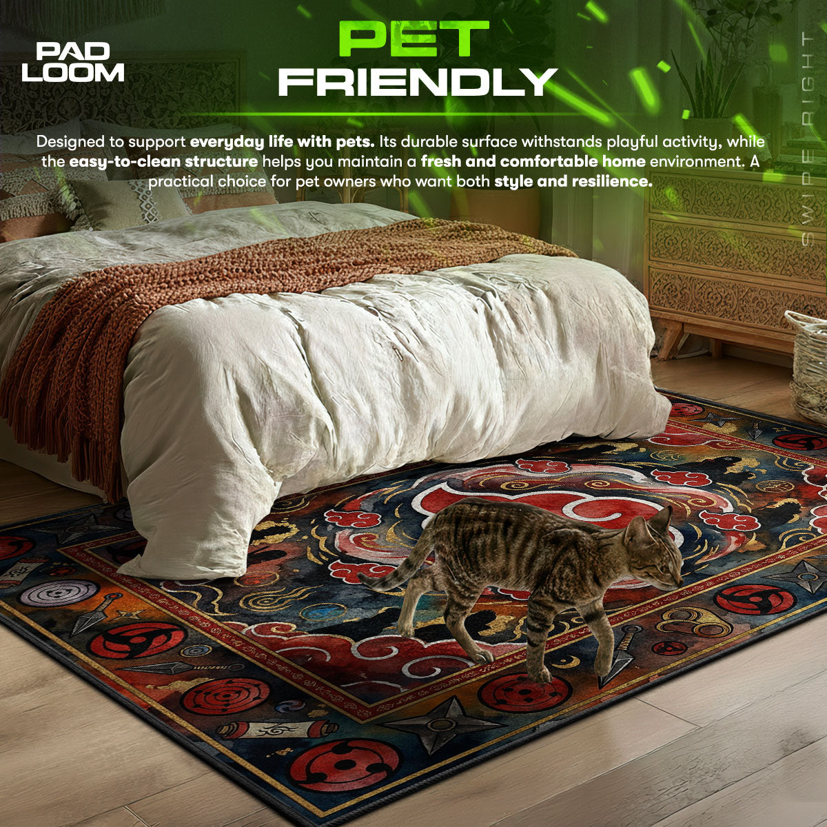 Akatsuki Cloud Rug - Naruto Shippuden Chair Mat