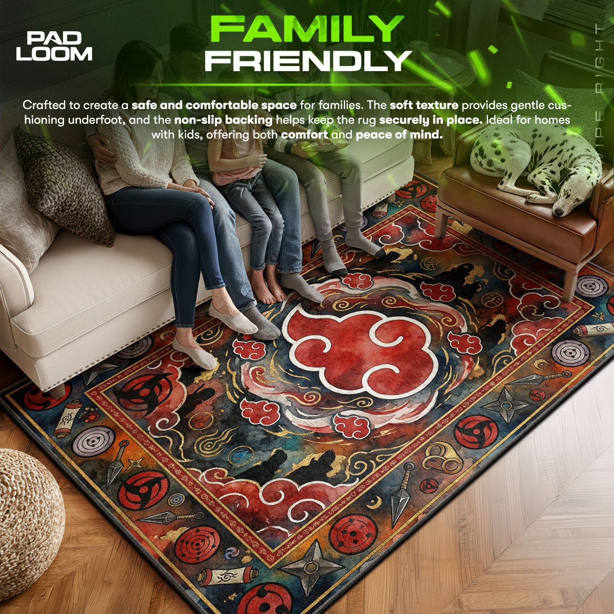 Akatsuki Cloud Rug - Naruto Shippuden Chair Mat