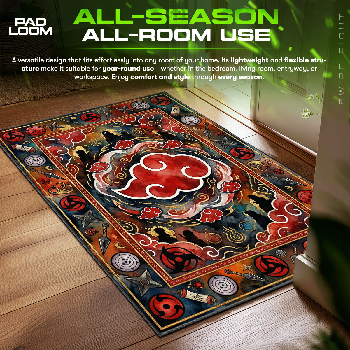 Akatsuki Cloud Rug - Naruto Shippuden Chair Mat