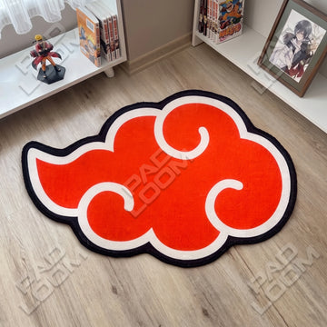 Akatsuki Cloud shaped area rug, die-cut anime rug