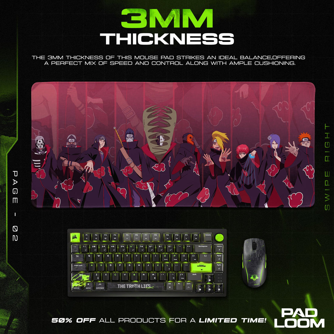 Akatsuki Members Mouse Pad - Rogue Ninja Anime Desk Mat Padloom