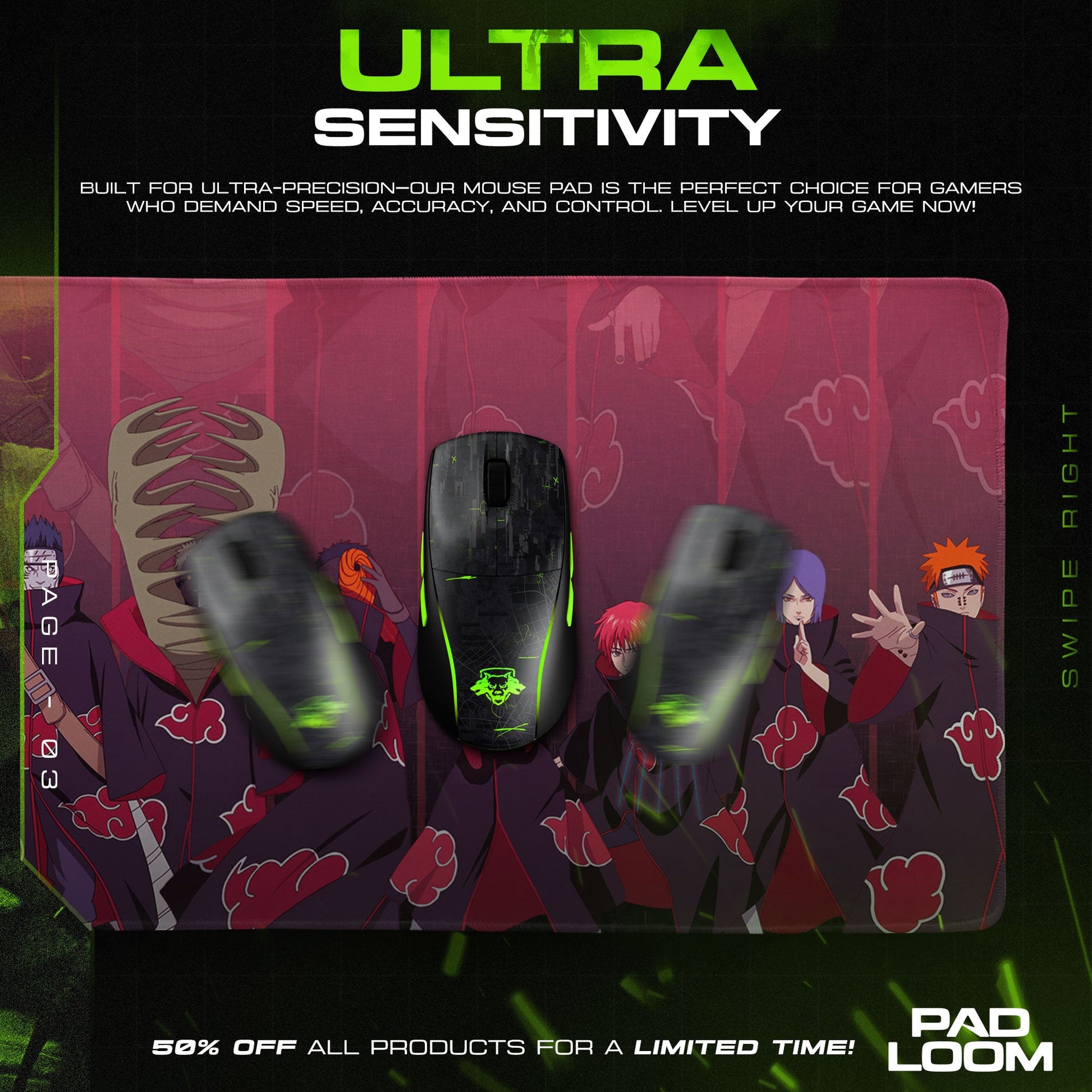 Akatsuki Members Mouse Pad - Rogue Ninja Anime Desk Mat Padloom