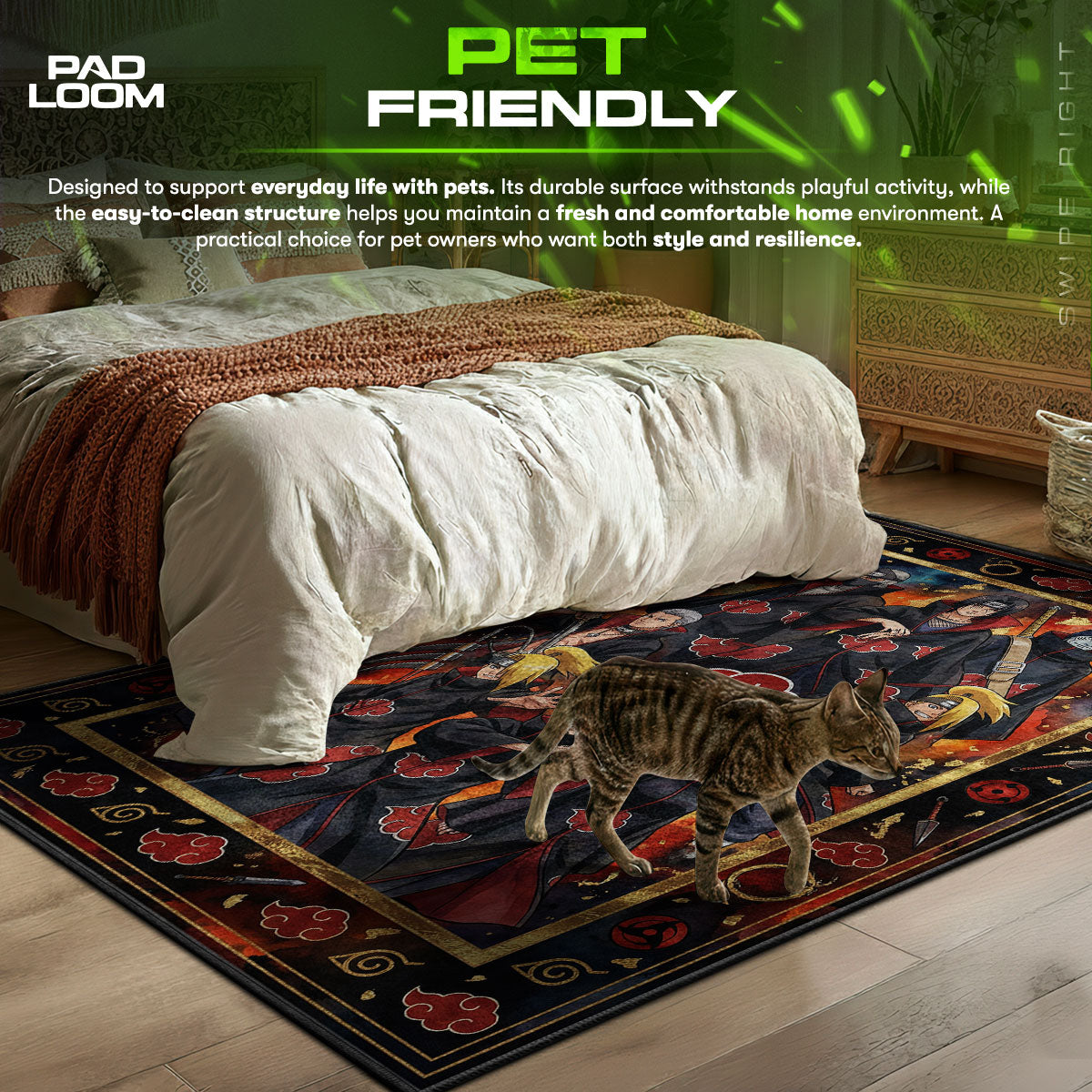 Akatsuki Members Red Cloud Rug - Naruto Shippuden Chair Mat