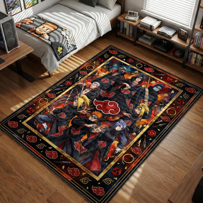 Akatsuki Members Red Cloud Rug - Naruto Shippuden Chair Mat