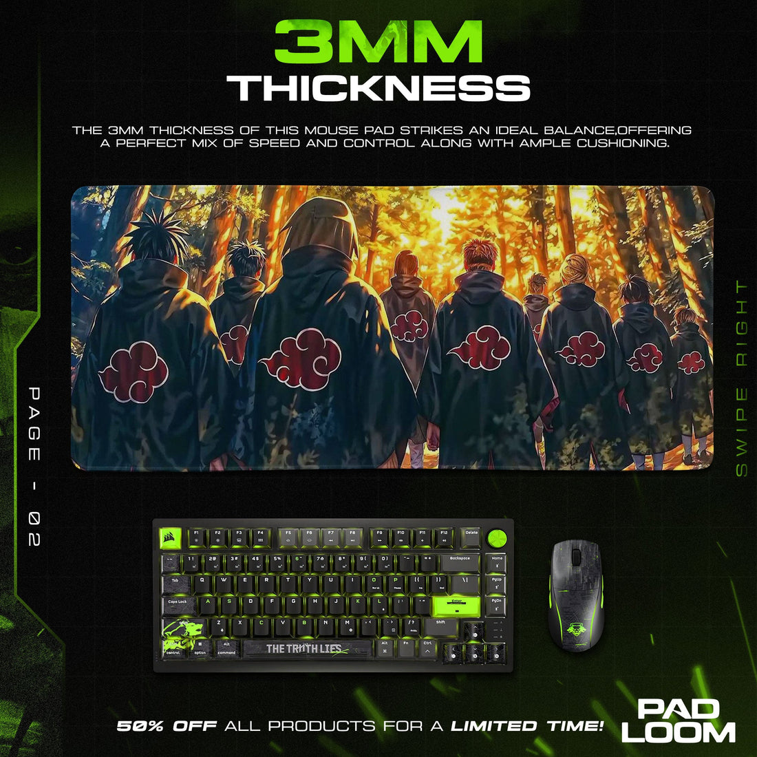 Akatsuki Mouse Pad - Dawn of Shadows Anime Desk Mat Padloom