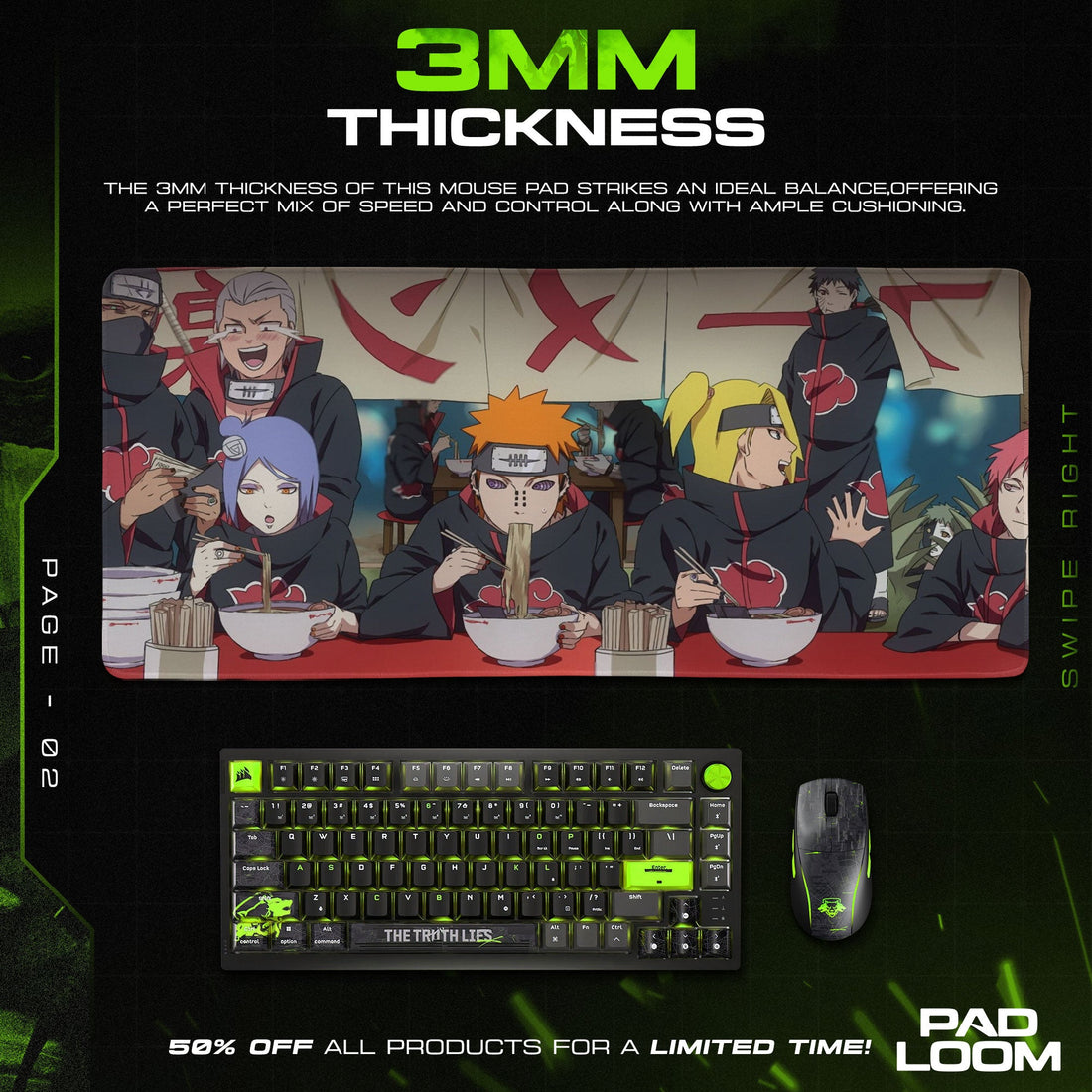 Akatsuki Ramen Break Mouse Pad - Casual Anime Desk Mat Padloom