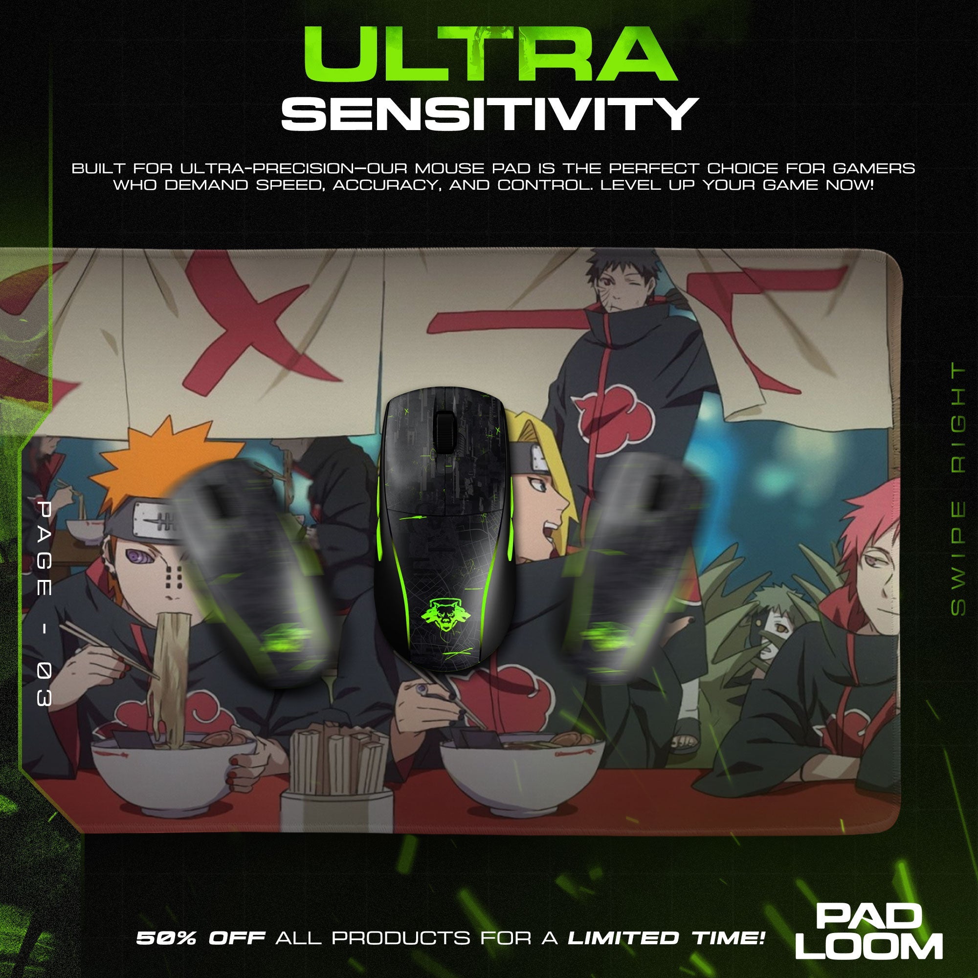 Akatsuki Ramen Break Mouse Pad - Casual Anime Desk Mat Padloom