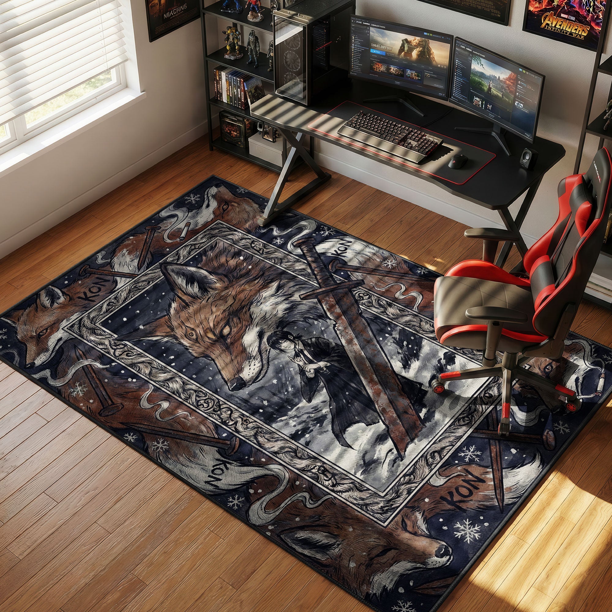 Aki Hayakawa Fox Devil Kon Rug - Chainsaw Man Chair Mat