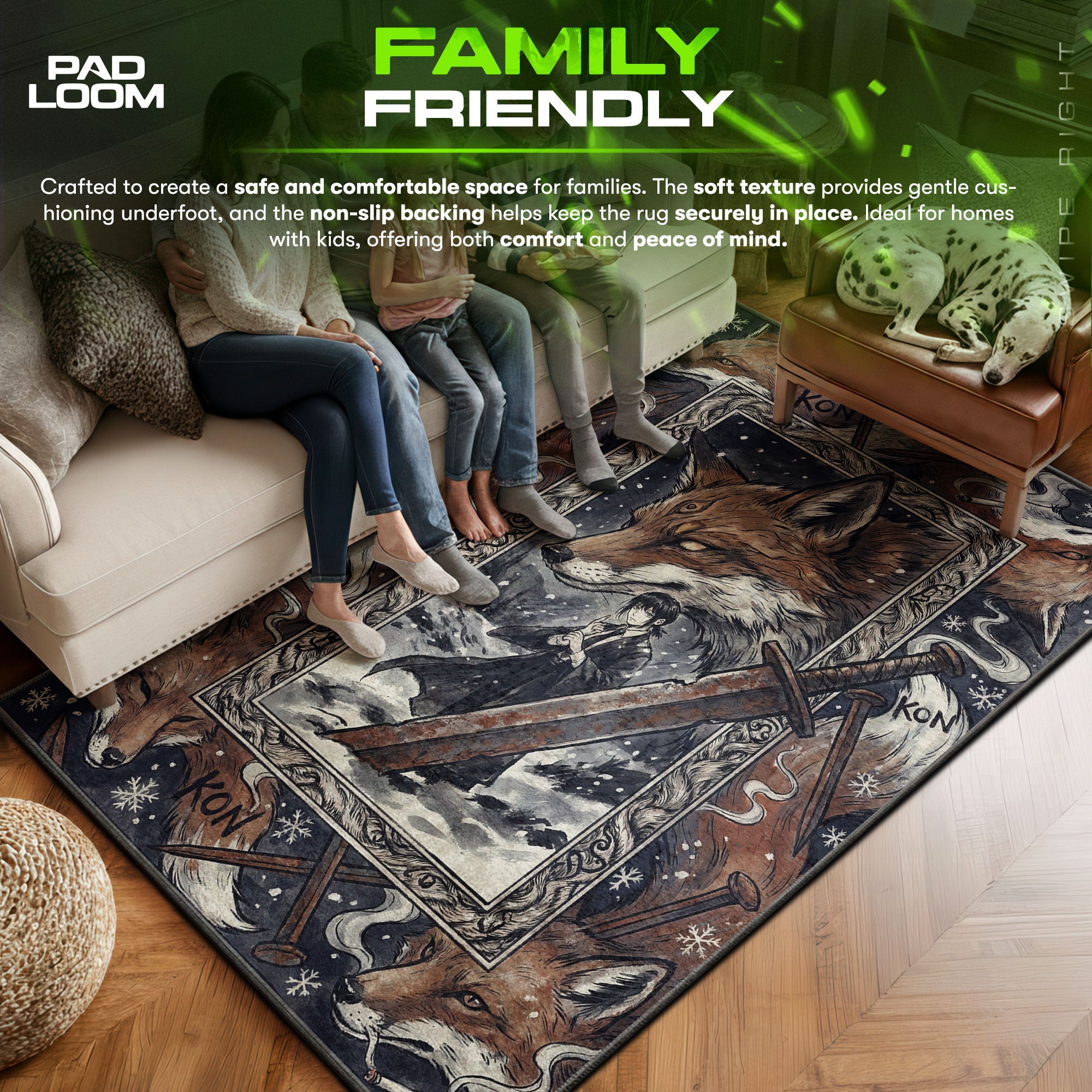 Aki Hayakawa Fox Devil Kon Rug - Chainsaw Man Chair Mat