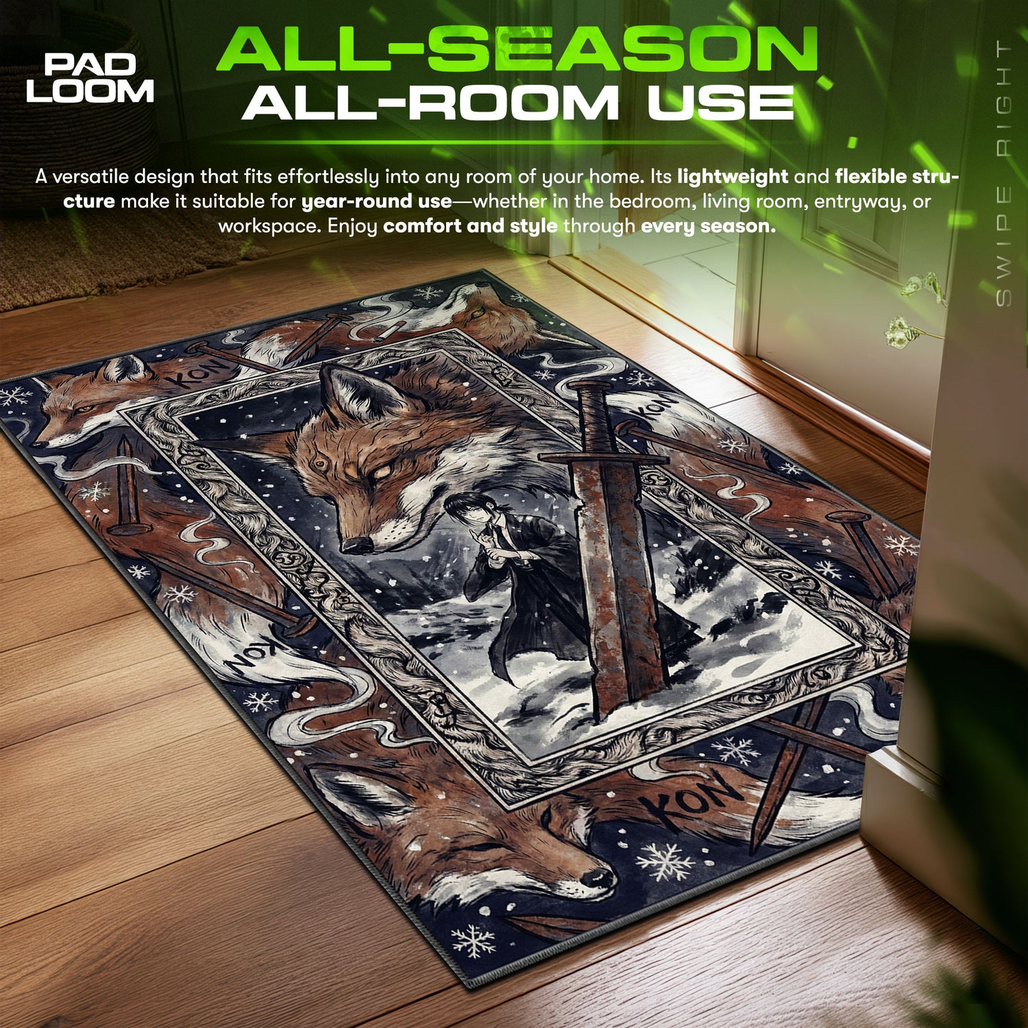 Aki Hayakawa Fox Devil Kon Rug - Chainsaw Man Chair Mat