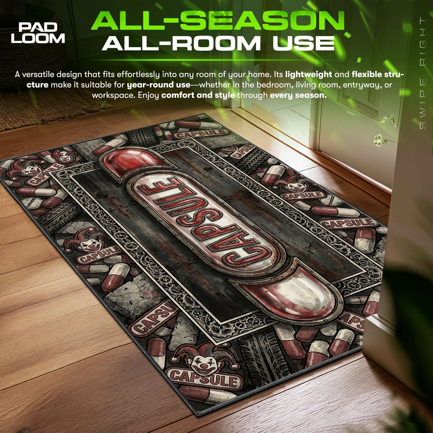 Kaneda Capsule Akira Chair fan rug — premium quality print