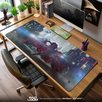 Akira Neo-Tokyo Bike Mouse Pad, Anime Cyberpunk Desk Mat