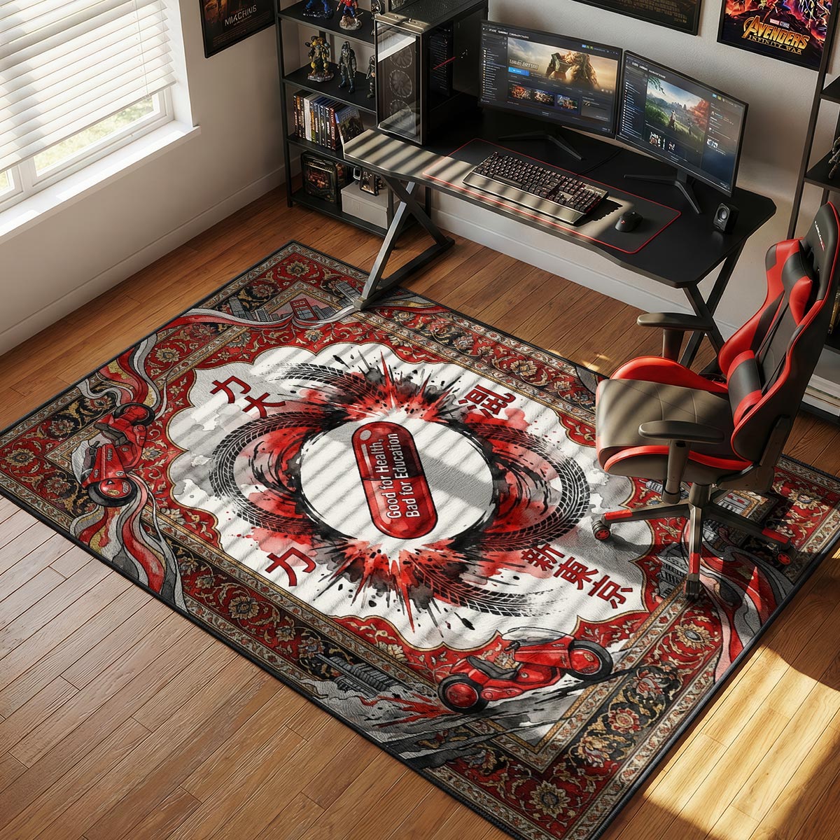 Akira Red Pill Hypebeast Floor rug — main product view