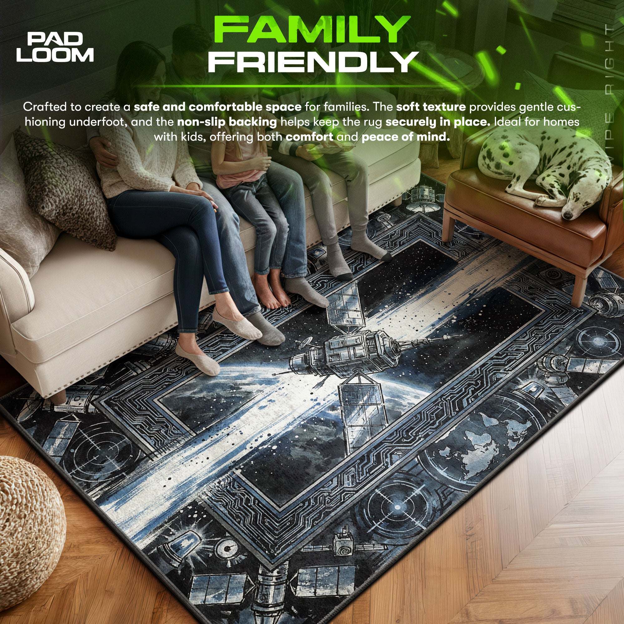 SOL area rug showing full home decor artwork