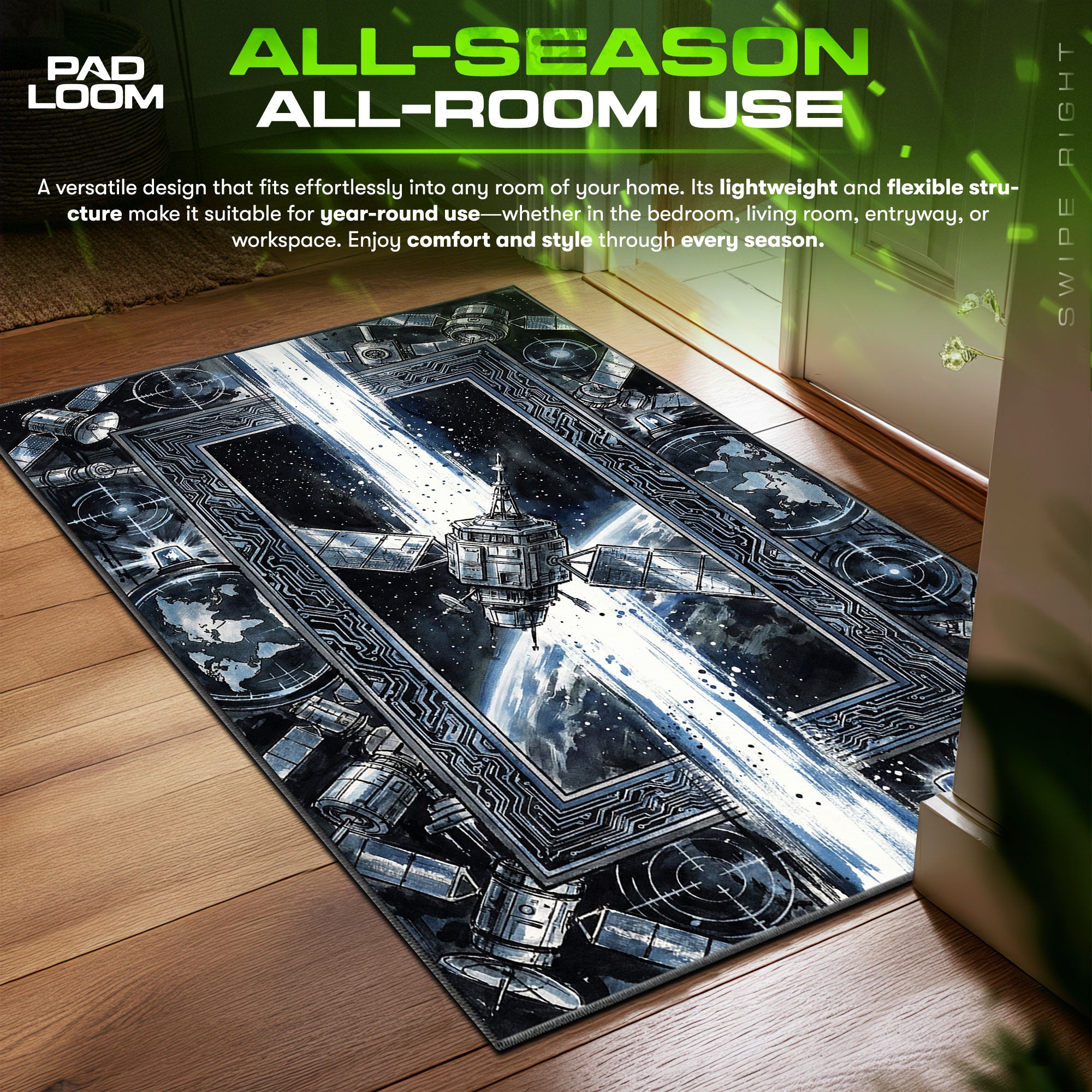 SOL Satellite Orbital Laser Akira Chair fan rug — premium quality print