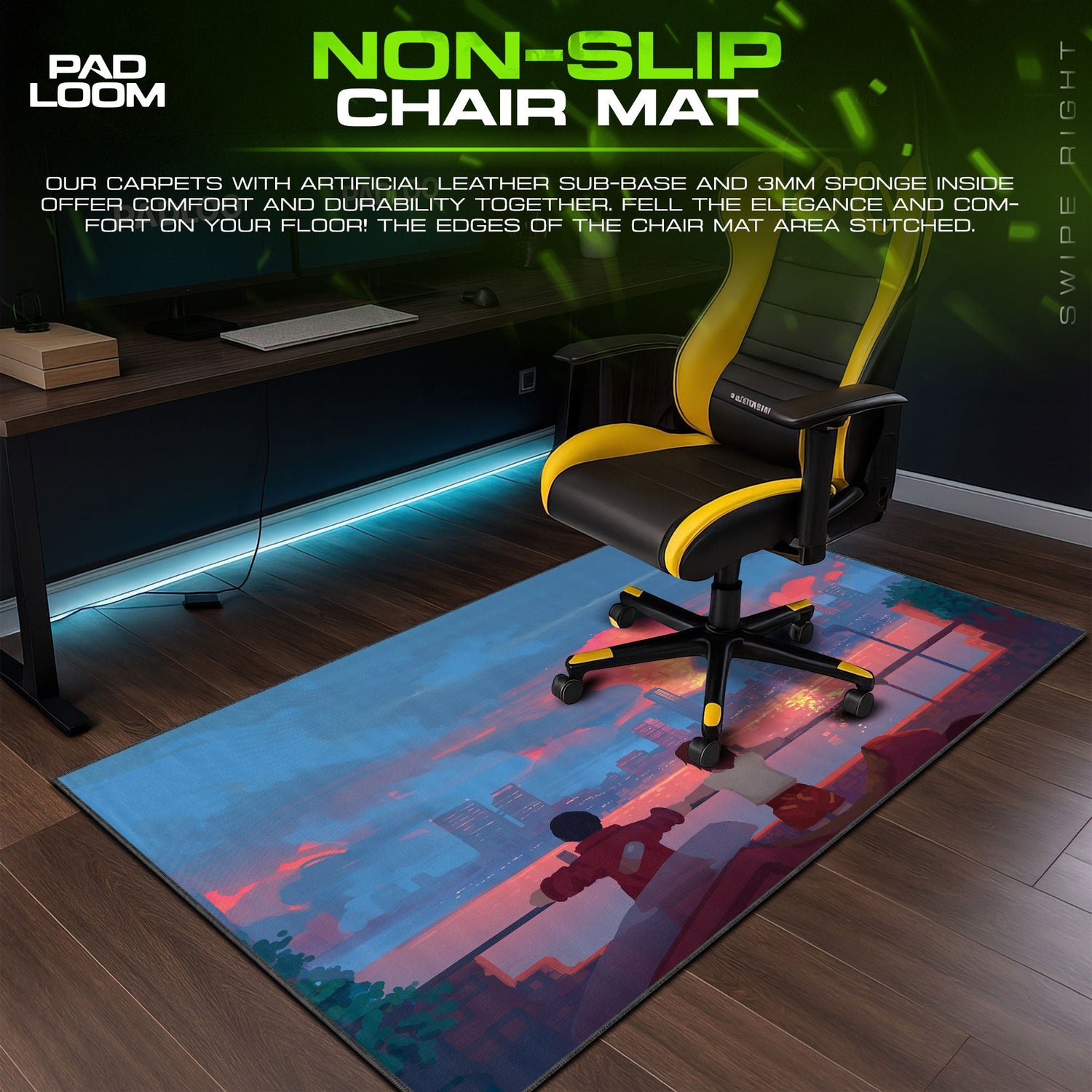 Akira Sunset City Mouse Pad, Anime Cyberpunk Desk Mat Padloom
