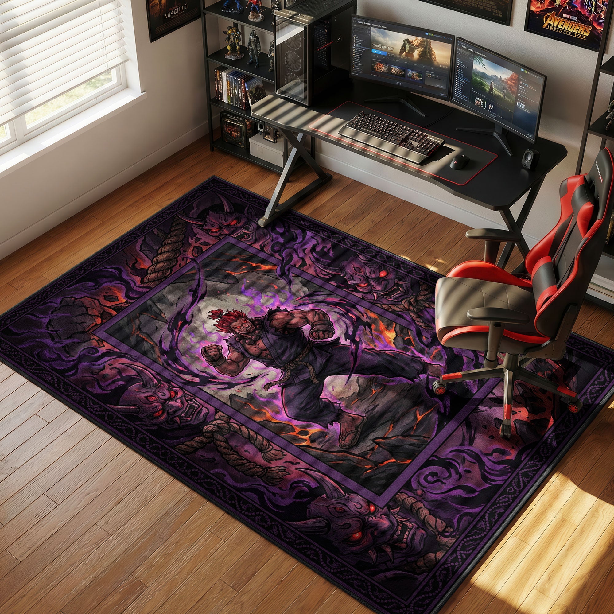 Akuma Satsui Aura Street Fighter Chair rug — main product view
