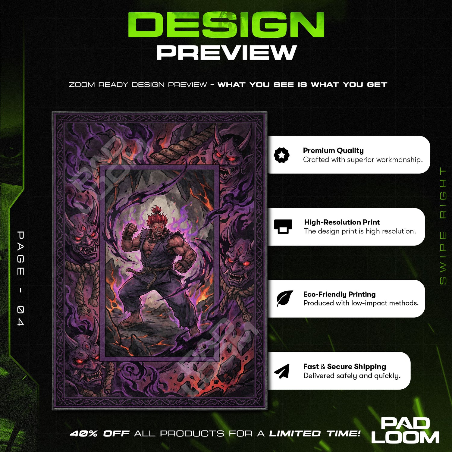 Chair character design printed on rug