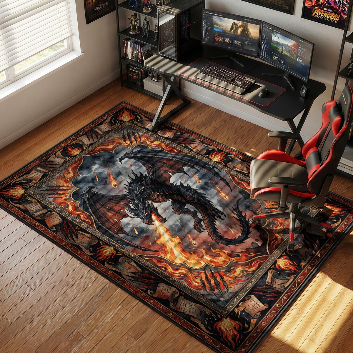 Alduin World Eater Rug - Skyrim Chair Mat