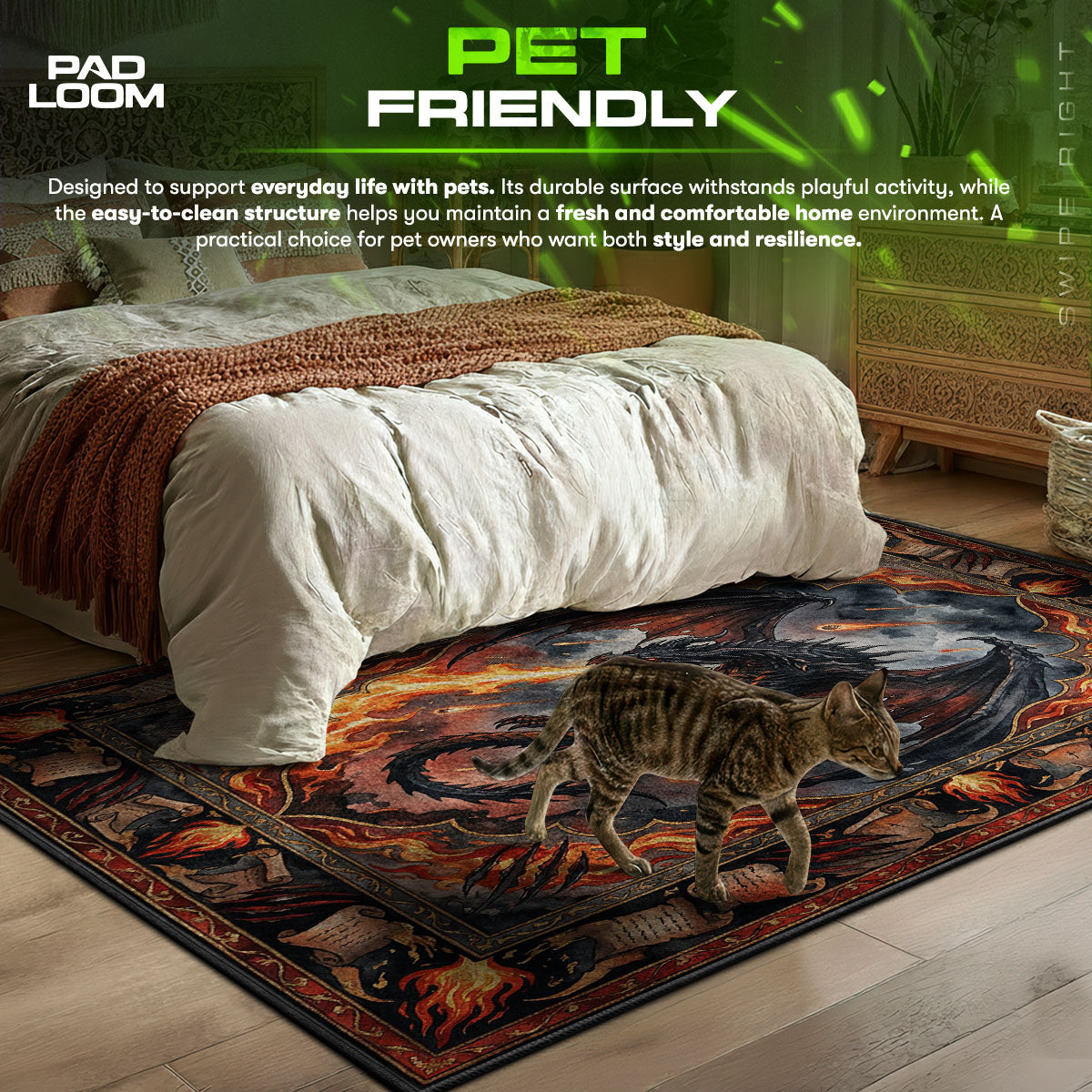 Alduin World Eater Rug - Skyrim Chair Mat