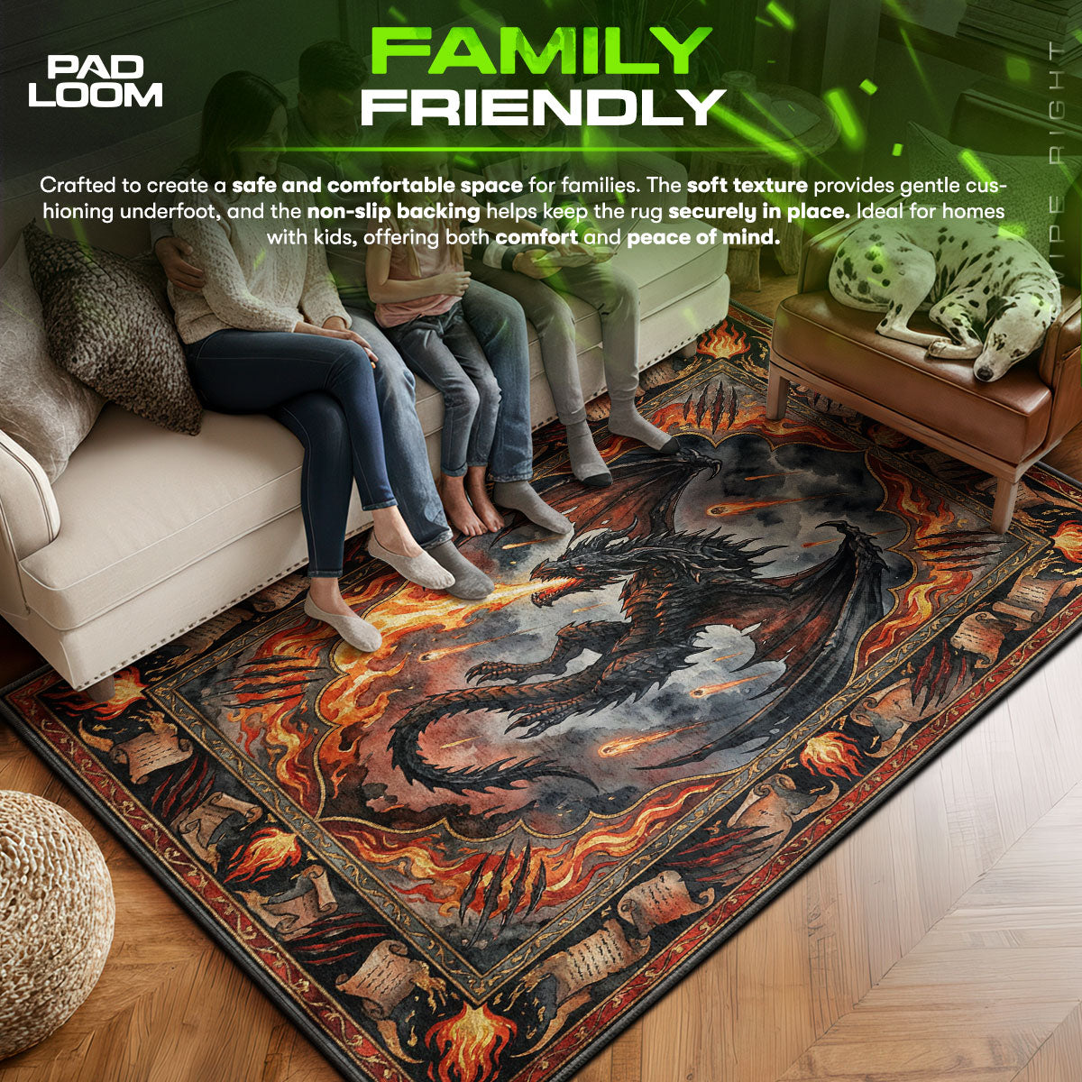 Alduin World Eater Rug - Skyrim Chair Mat